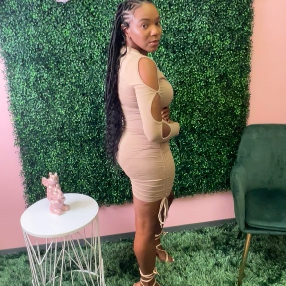 Shop Noirmod.com for purchasing - Cover Me Ruched Mini Dress - Picture 3 of 3